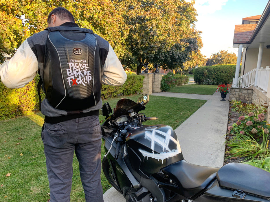 Hard Shell Motorcycle Backpack - Anti-Tailgating | 6foot4honda