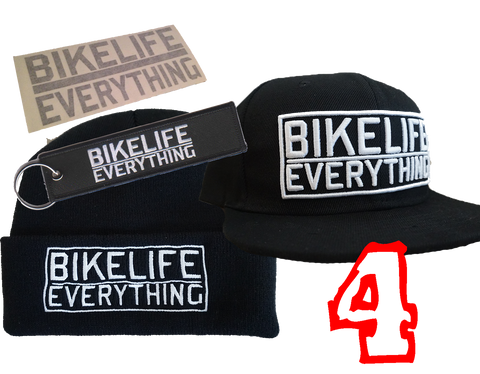 Bike Life pack bundle lanyard keychain snapback toque sticker