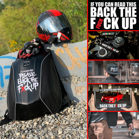 Back The Fuck Up mega box bundle backpack lanyard keychain snapback