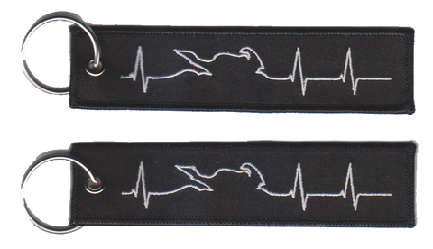 Flatline lanyard keychain motorcycle accessory