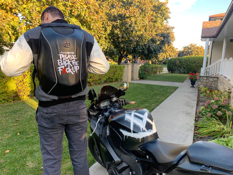 Hard Shell Motorcycle Backpack - Back The Fuck Up | 6foot4honda